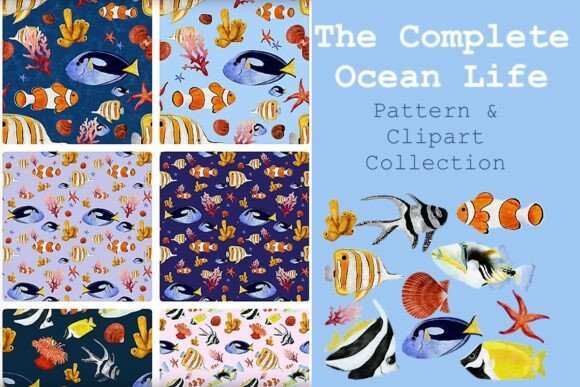 Download The Complete Ocean Life: Pattern/Clipart - Clipart Collection