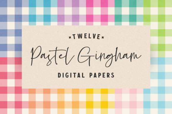Download Pretty Pastel Gingham Digital Papers - Pretty Collection