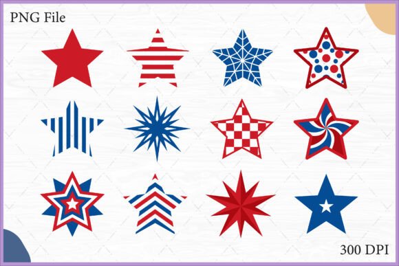 Download Decorative Patriotic Stars Clipart Set - Clipart Collection