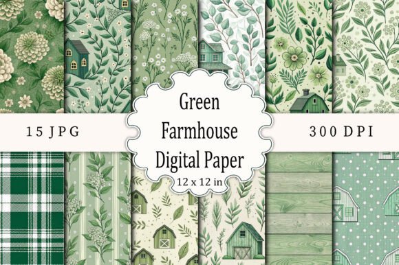 Download Green Farmhouse Digital Paper - Green Collection