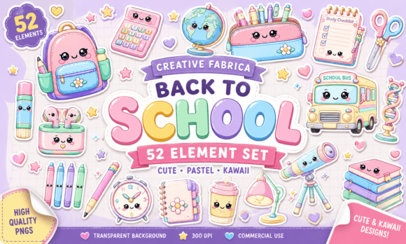 Download Back to School Kawaii Clipart Bundle - Clipart Collection