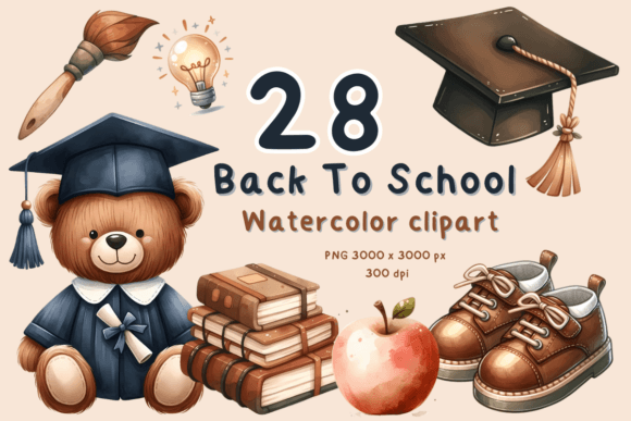 Download School Supplies Clipart Watercolor - Clipart Collection