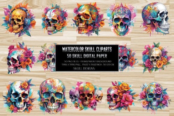 Download 50 Watercolor Skull Clipart - Clipart Collection