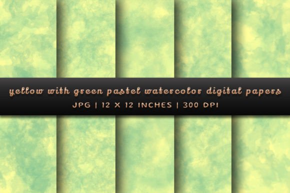 Download Yellow with Green Pastel Digital Papers - Green Collection