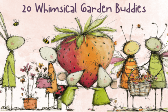 Download Garden Buddies Whimsical Clipart - Clipart Collection