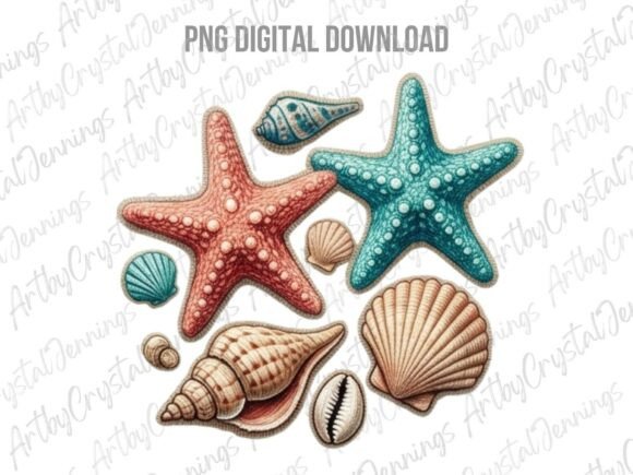 Download Beach Seashell and Starfish Clipart PNG - Clipart Collection