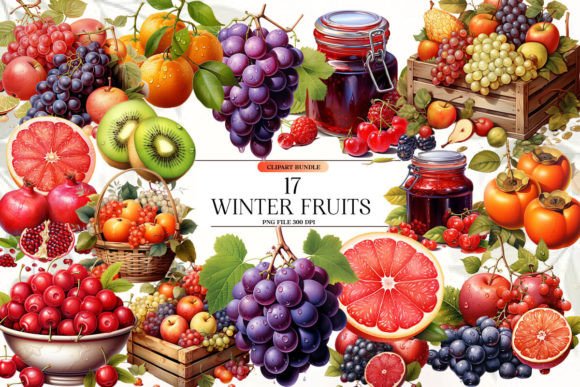 Download Winter Fruits Clipart Bundle - Clipart Collection