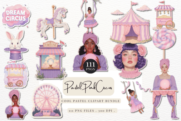 Download PASTEL PINK CIRCUS CLIPART BUNDLE - Clipart Collection