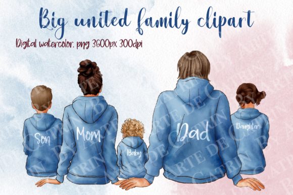 Download Big United Family Clipart, in Hoodies - Clipart Collection