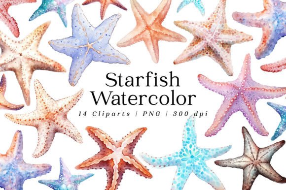 Download Sea Stars Starfish Watercolor Cliparts - Clipart Collection