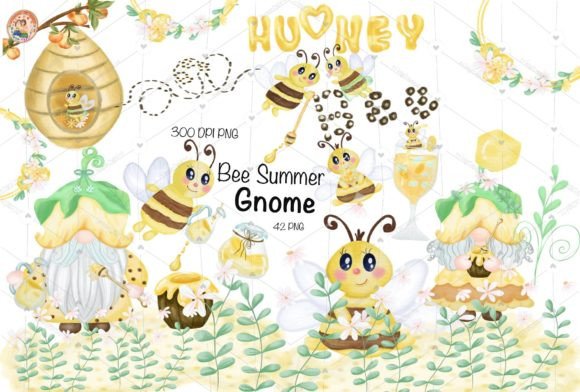 Download Gnome Bee Clipart,Summer Bee,Honey Gnome - Clipart Collection