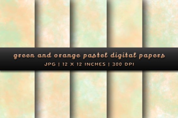Download Green and Orange Pastel Digital Papers - Green Collection