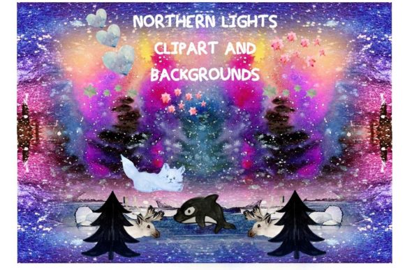 Download Northern Lights Watercolour Clipart - Clipart Collection