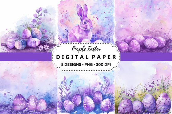 Download Watercolor Purple Easter Background - Purple Collection