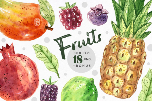 Download Tropical Fruits Watercolor Clipart - Clipart Collection