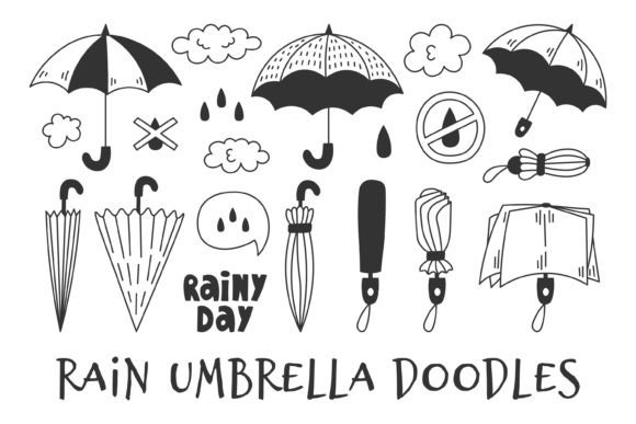 Download Rain Umbrella Doodles PNG Clipart - Clipart Collection