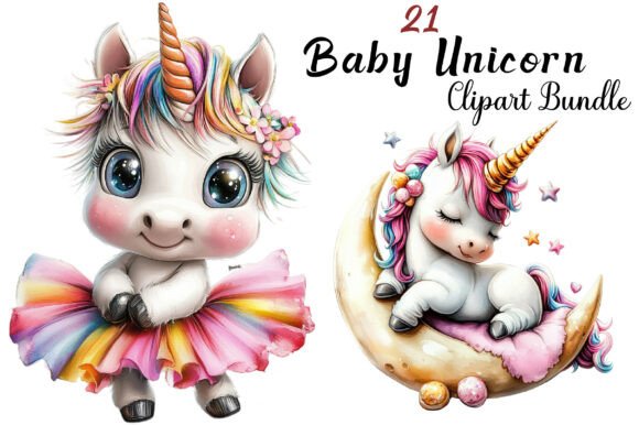 Download Watercolor Baby Unicorn Clipart - Clipart Collection