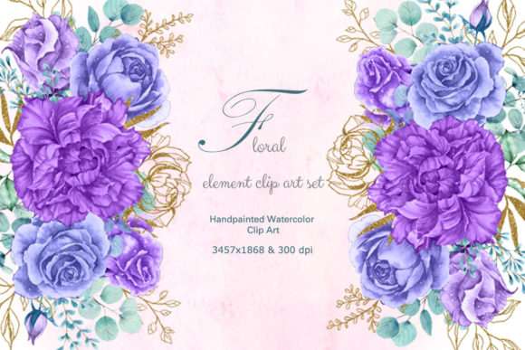 Download Bunch of Purple Blue Peony, Roses - Purple Collection