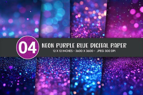 Download Neon Purple Blue Digital Paper - Purple Collection