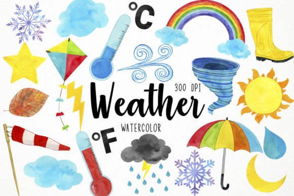 Download Watercolor Weather Clipart, Seasons - Clipart Collection