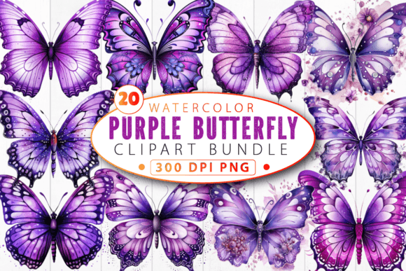 Download Purple Butterfly Sublimation Clipart Bun - Clipart Collection