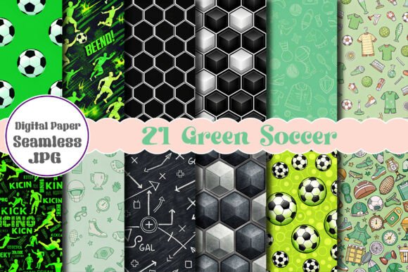Download Green Soccer Seamless Digital Papers - Green Collection