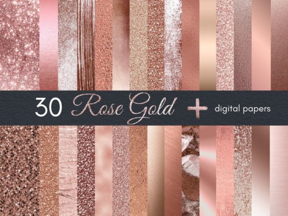 Download 30 Rose Gold Digital Paper - Gold digital paper Collection