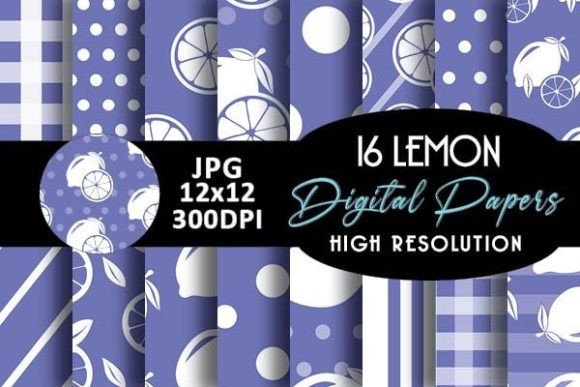 Download Purple Lemon Digital Papers Patterns - Purple Collection