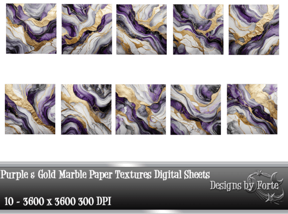 Download Purple &amp; Gold Marble Paper Textures #2 - Purple Collection