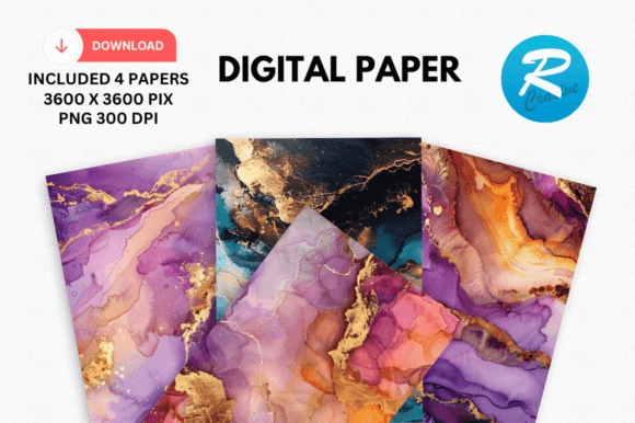 Download Alcohol Ink Purple Gold Digital Paper - Gold digital paper Collection