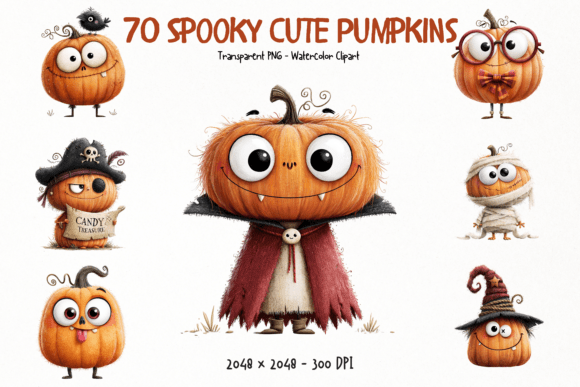 Download Spooky Cute Pumpkins PNG Clipart - Clipart Collection