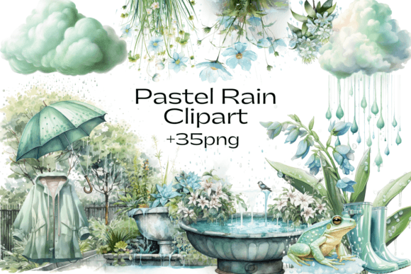 Download Pastel Rain Clipart - Clipart Collection