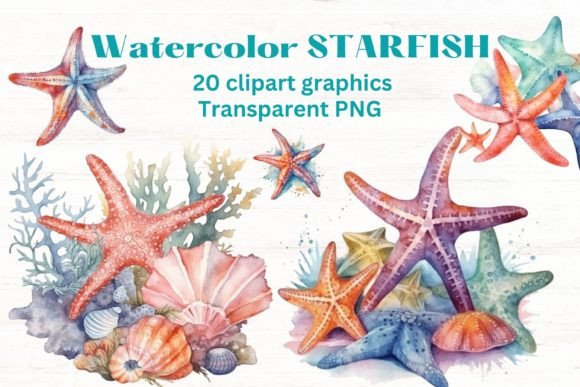 Download Watercolor Ocean Starfish Clipart X20 - Clipart Collection