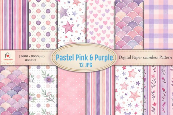Download Pastel Pink &amp; Purple Watercolor Digital - Purple Collection