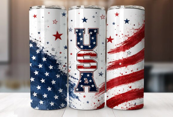 Download Patriotic USA Flag 20oz Tumbler Wrap PNG - Patriotic Collection