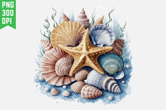 Download Starfish and Seashell Clipart Beach Png - Clipart Collection