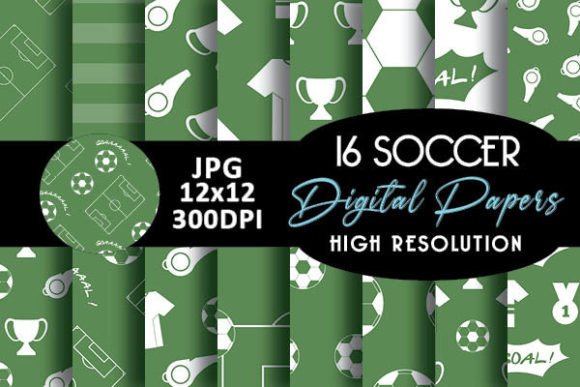 Download Green Soccer Digital Papers Pattern - Green Collection