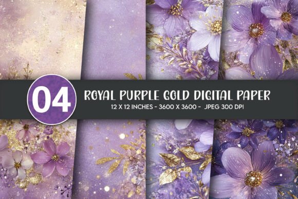 Download Royal Purple Gold Digital Paper - Gold digital paper Collection