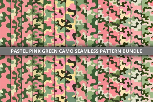 Download Pastel Pink Green Camo Pattern Bundle - Green Collection