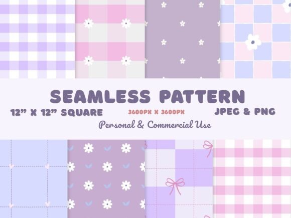 Download Purple Pink Seamless Pattern Flower Bow - Purple Collection