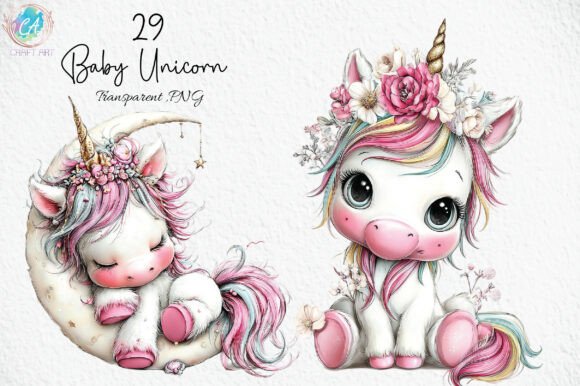 Download Baby Unicorn Clipart PNG - Clipart Collection
