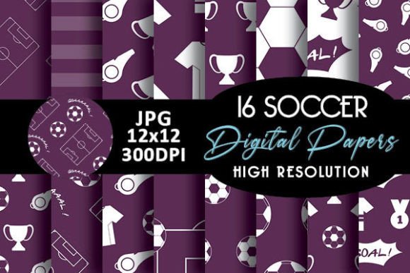 Download Purple Soccer Digital Papers Patterns - Purple Collection