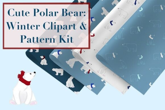 Download Cute Polar Bear:Winter ClipartPatternKit - Clipart Collection