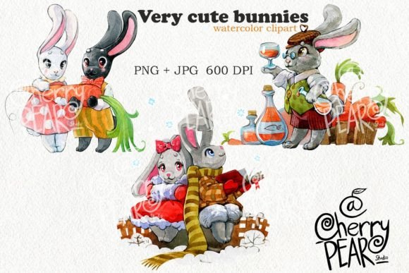 Download Seasonal Cliparts of Cute Bunnies, PNG - Clipart Collection