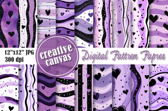 Download Purple Hearts Seamless Pattern Bundle - Purple Collection
