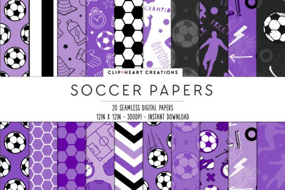 Download Purple Soccer Seamless Digital Papers - Purple Collection