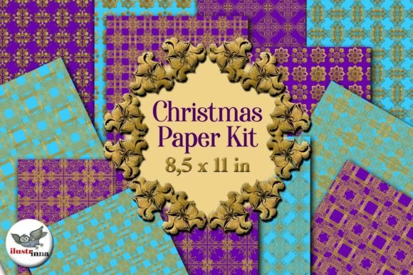 Download Blue-Purple &amp; Gold Christmas Paper - Purple Collection