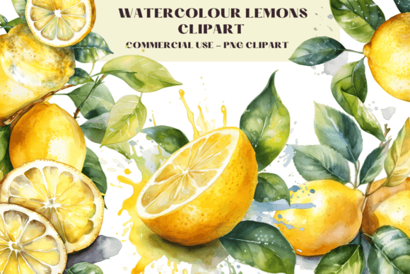 Download Watercolour Lemons Clipart - Clipart Collection