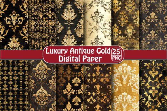 Download Luxury Antique Gold Digital Paper - Gold digital paper Collection